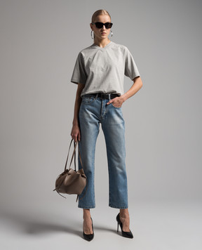 Victoria Beckham Голубые джинсы 90`s с эфекитом потертости 1124DJE005219A
