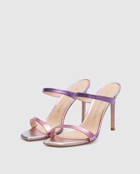 Stuart Weitzman Фіолетові шкіряні мюлі Aleena 100 SE404
