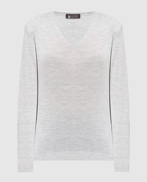 COLOMBO Сірий меланжевий пуловер з кашеміру і шовку MA04303256JA