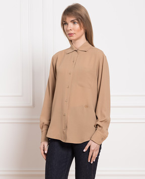Loro Piana Коричнева сорочка із шовку FAM8851