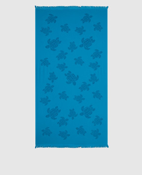 Vilebrequin Синее полотенце SANTAH в фактурный узор логотипа STHU1201w