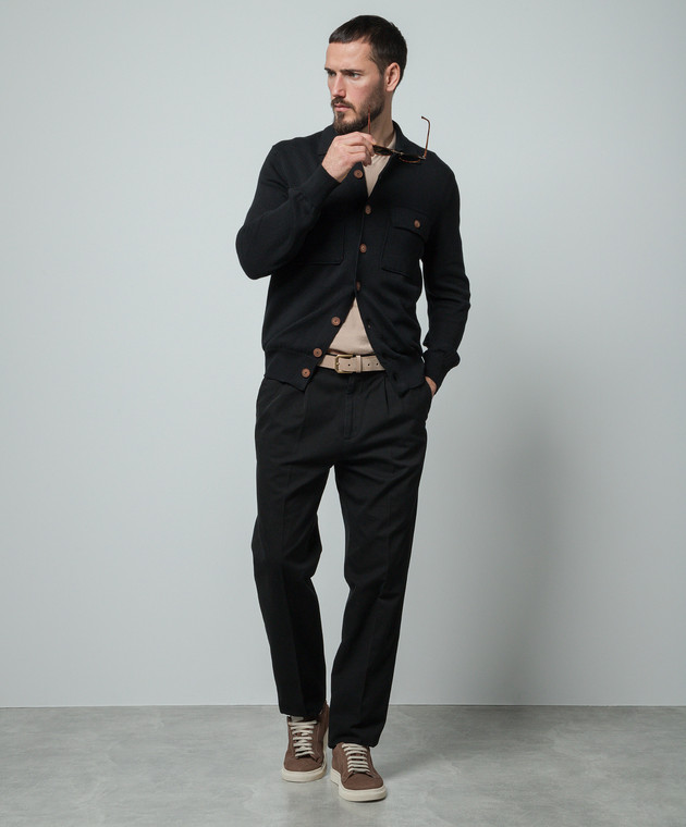 Brunello Cucinelli Синій кардиган з кишенями M28703806 зображення 2