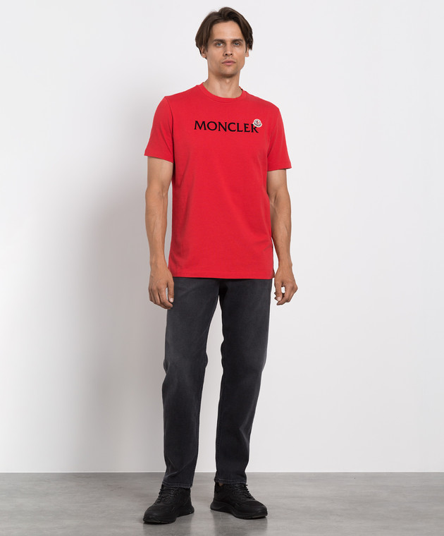 Moncler Червона футболка з логотипом 8C000258390T зображення 2