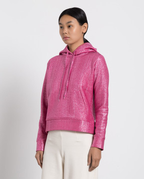 Valentino Розовое худи с люрексом XB3MF16D71S