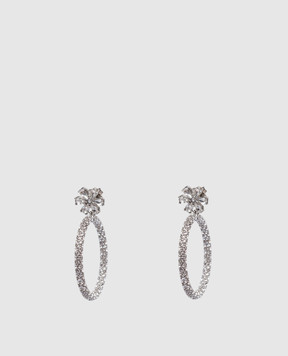 Amina Muaddi Сріблясті сережки Daisy з кристалами Swarovski DAISYHOOP
