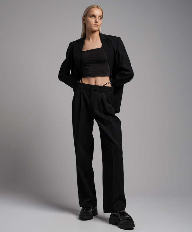 Alexander Wang Черные брюки из шерсти с логотипом 1WC3234631 изображение 2