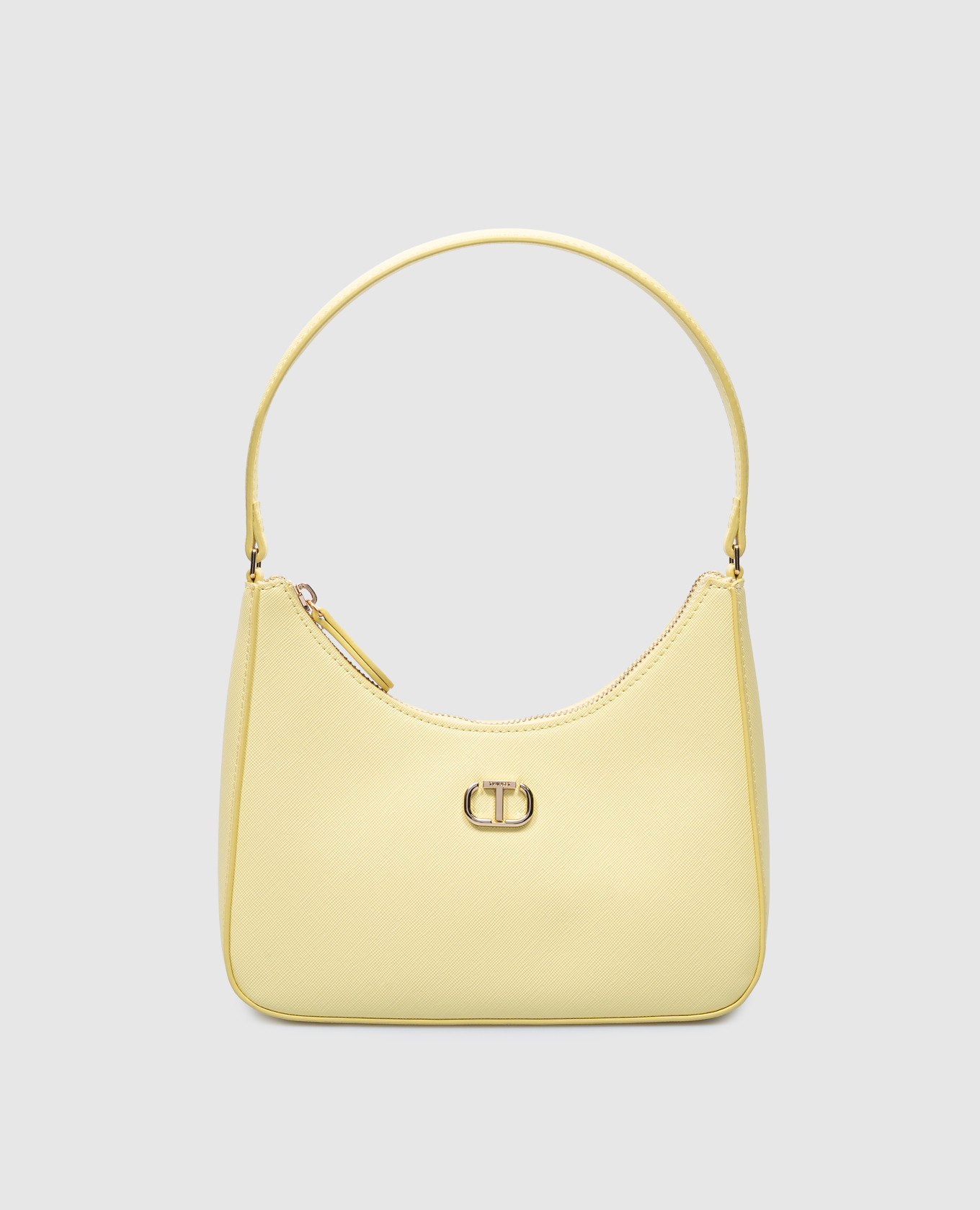 Желтая сумка с логотипом.