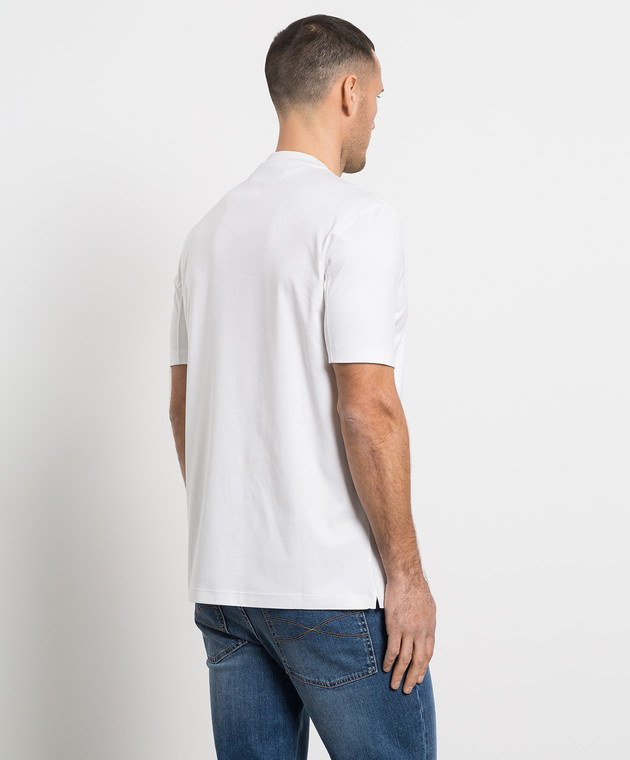 Brunello Cucinelli White t-shirt with logo print M0T718440 изображение 4