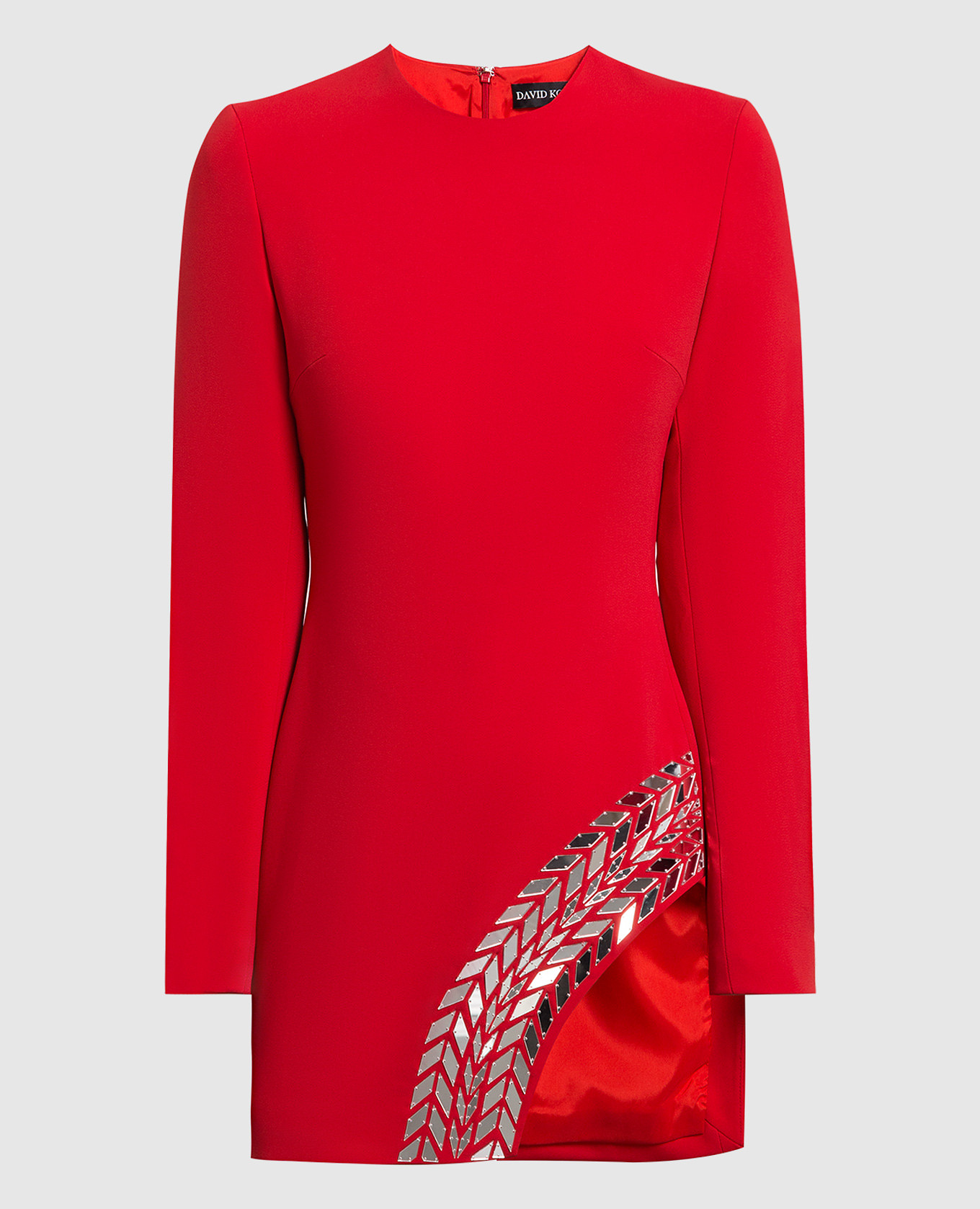 

Красное платье мини с аппликацией, Красный, Коктейльные платья