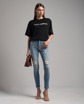 Dolce&Gabbana Блакитні джинси-скіні з проріхами FTAH6DG8EE8
