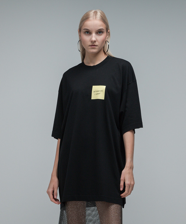 Vetements Black t-shirt with a print UE54TR290Bw image 3