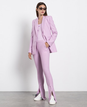 Off-White Фіолетові штани-кльош із розрізами OWCA136F22FAB001