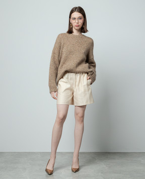 Max Mara Бежевые шорты Piadena с вышивкой логотипа PIADENA
