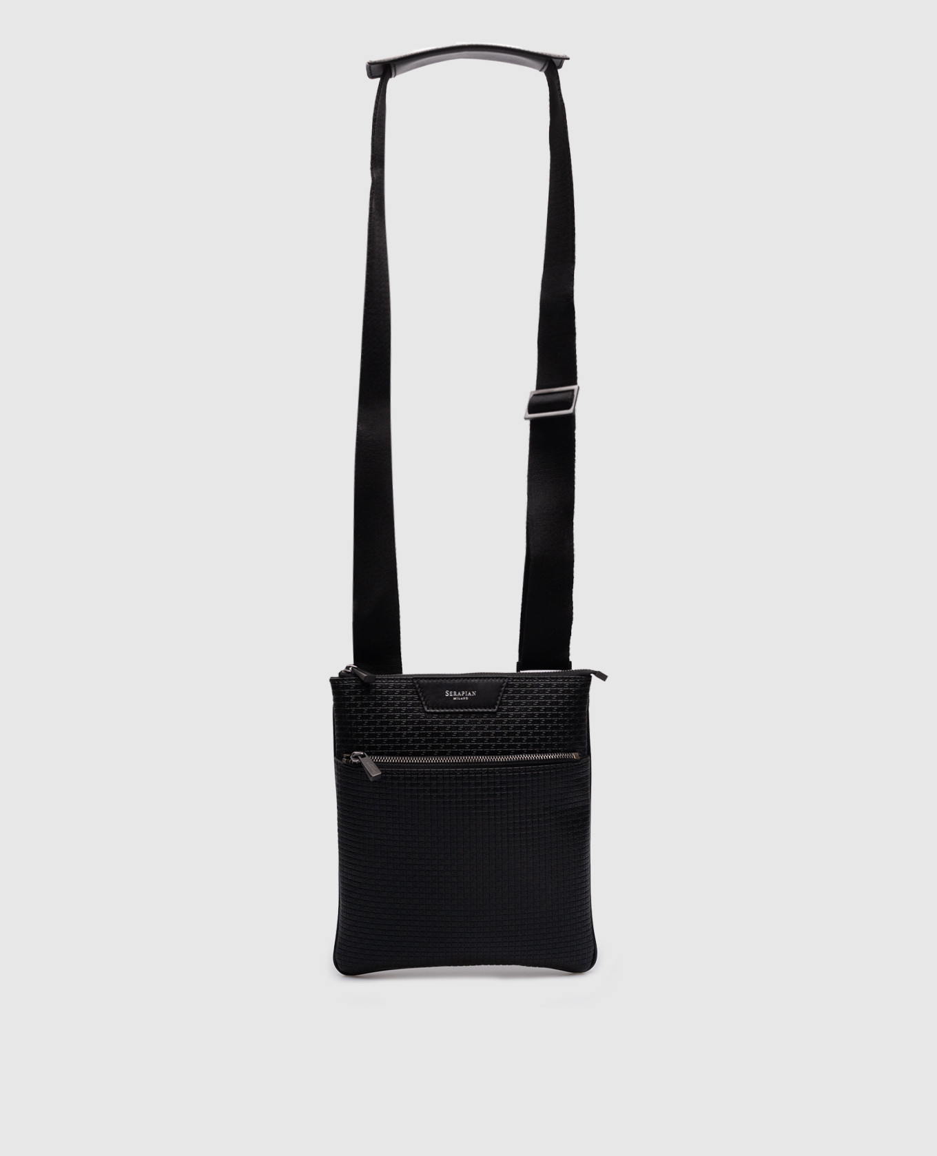 Black leather bag with Stepan embossing