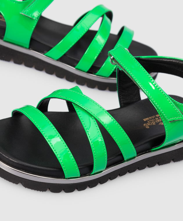 Zecchino D'oro Дитячі неоново-зелені сандалі з лакованої шкіри F3666013335 зображення 4
