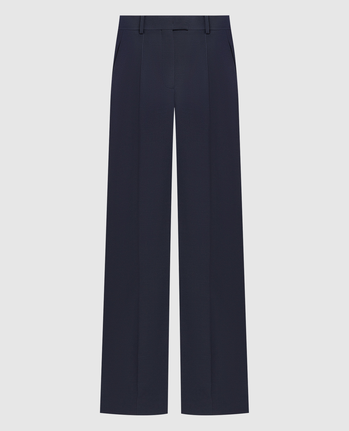 Blue trousers made of wool and silk