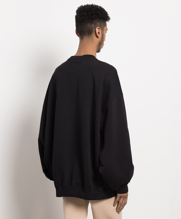 Vetements Black sweatshirt with embroidery UE54CW100B image 4