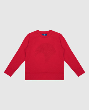 Stefano Ricci Детский красный свитшот с вышивкой логотипа в виде головы орла YNL0400020726