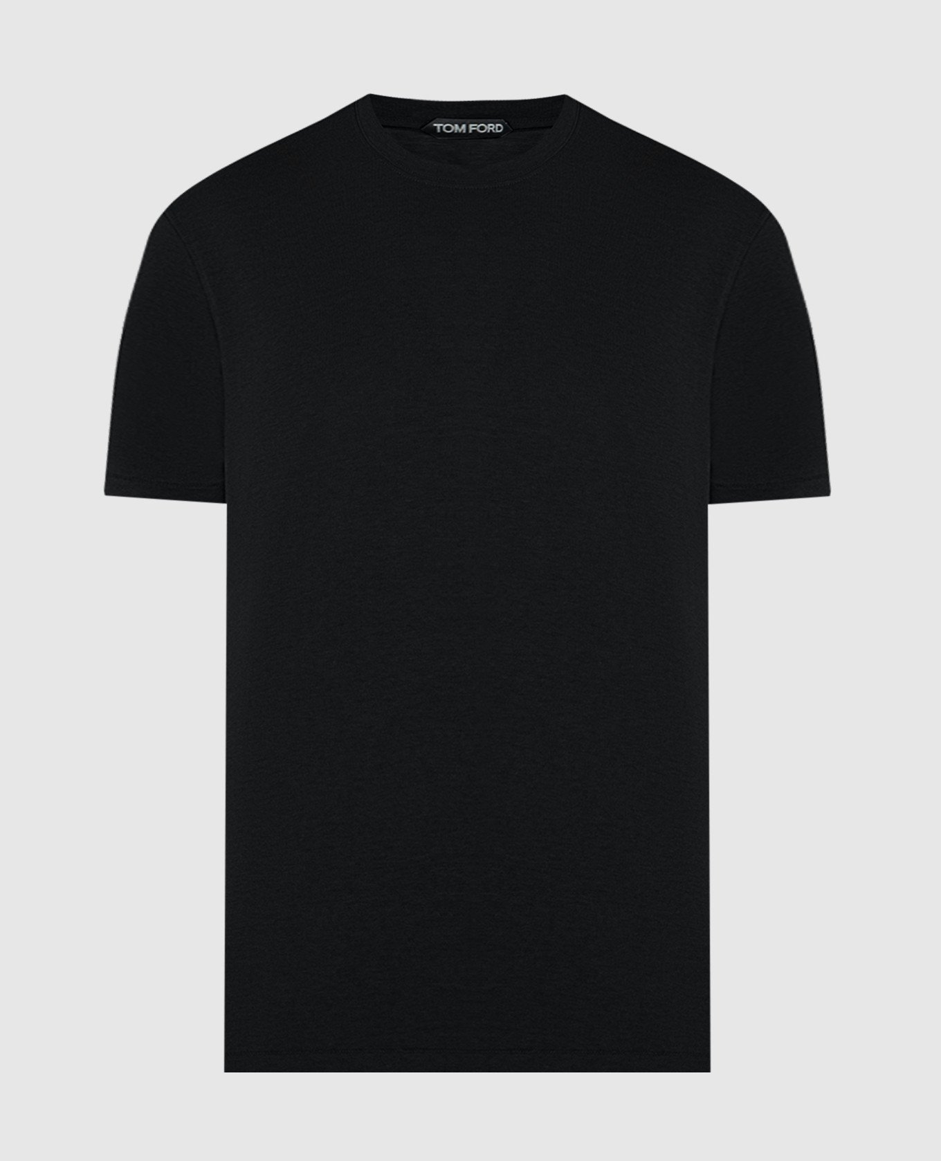Black t-shirt with monogram logo embroidery