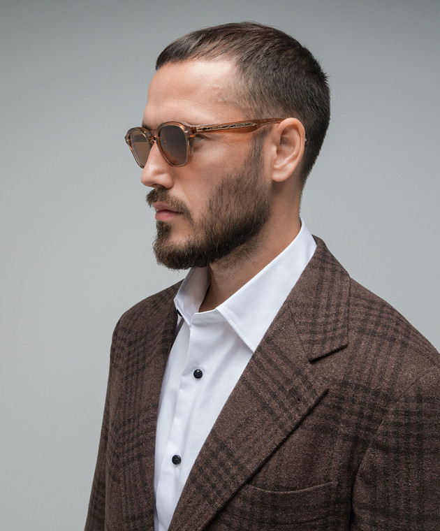 Brunello Cucinelli Brown Peppe sunglasses in collaboration with Oliver Peoples MOCPEP002 image 2