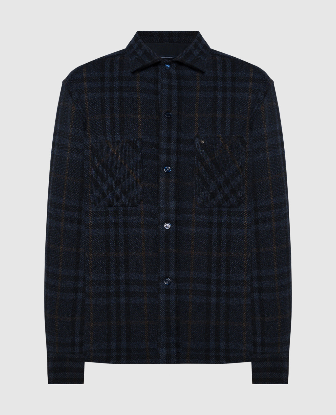 

Синяя рубашка из шерсти и кашемира, Синий, Рубашки