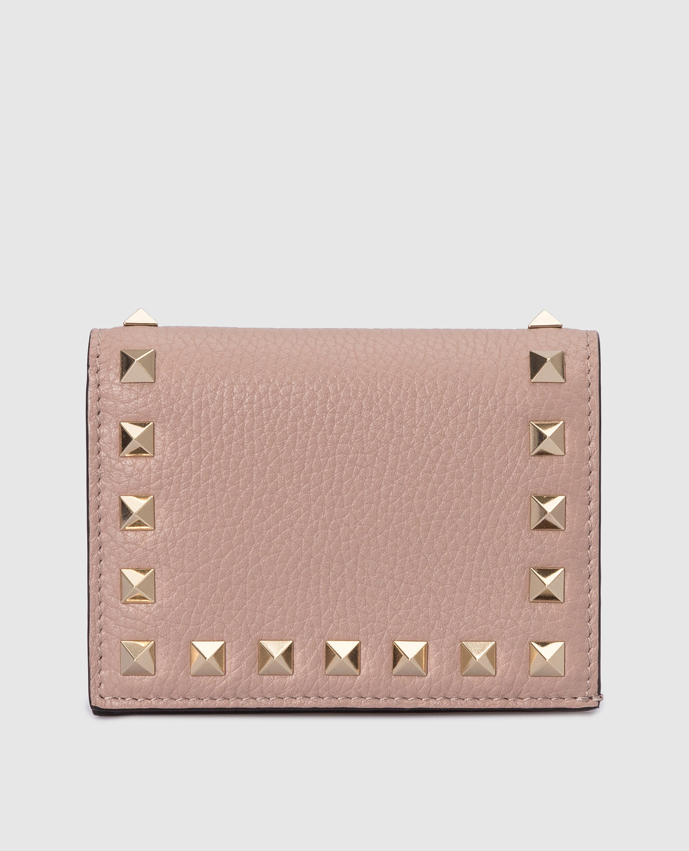 

Бежевый кожаный кошелек Rockstud с логотипом, Кошельки