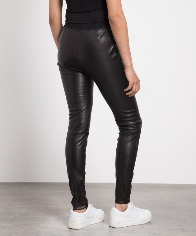 Tom Ford Black leather leggings with logo PAL718LEX224 image 4