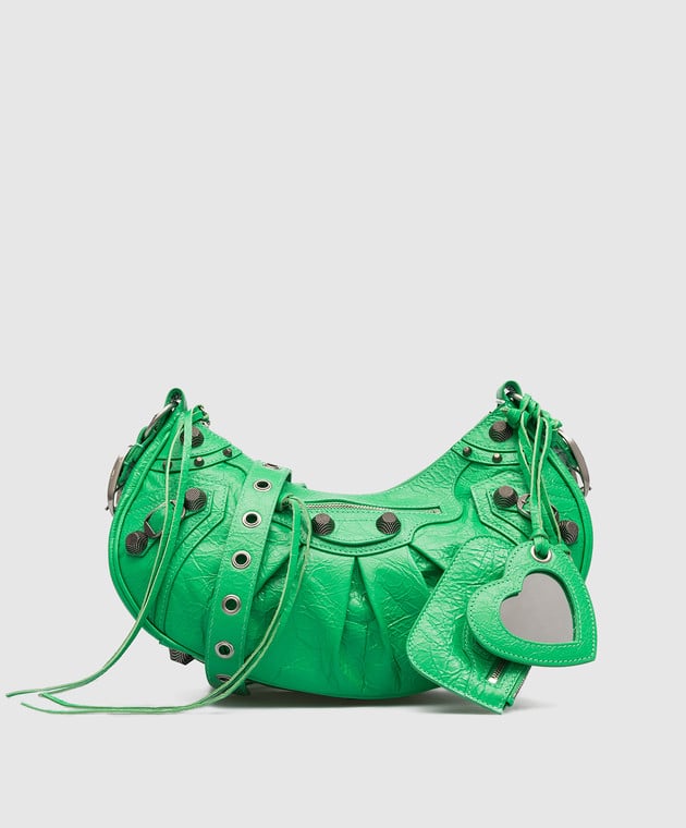 Balenciaga Le Cagole green leather hobo bag 6713071VG9Y