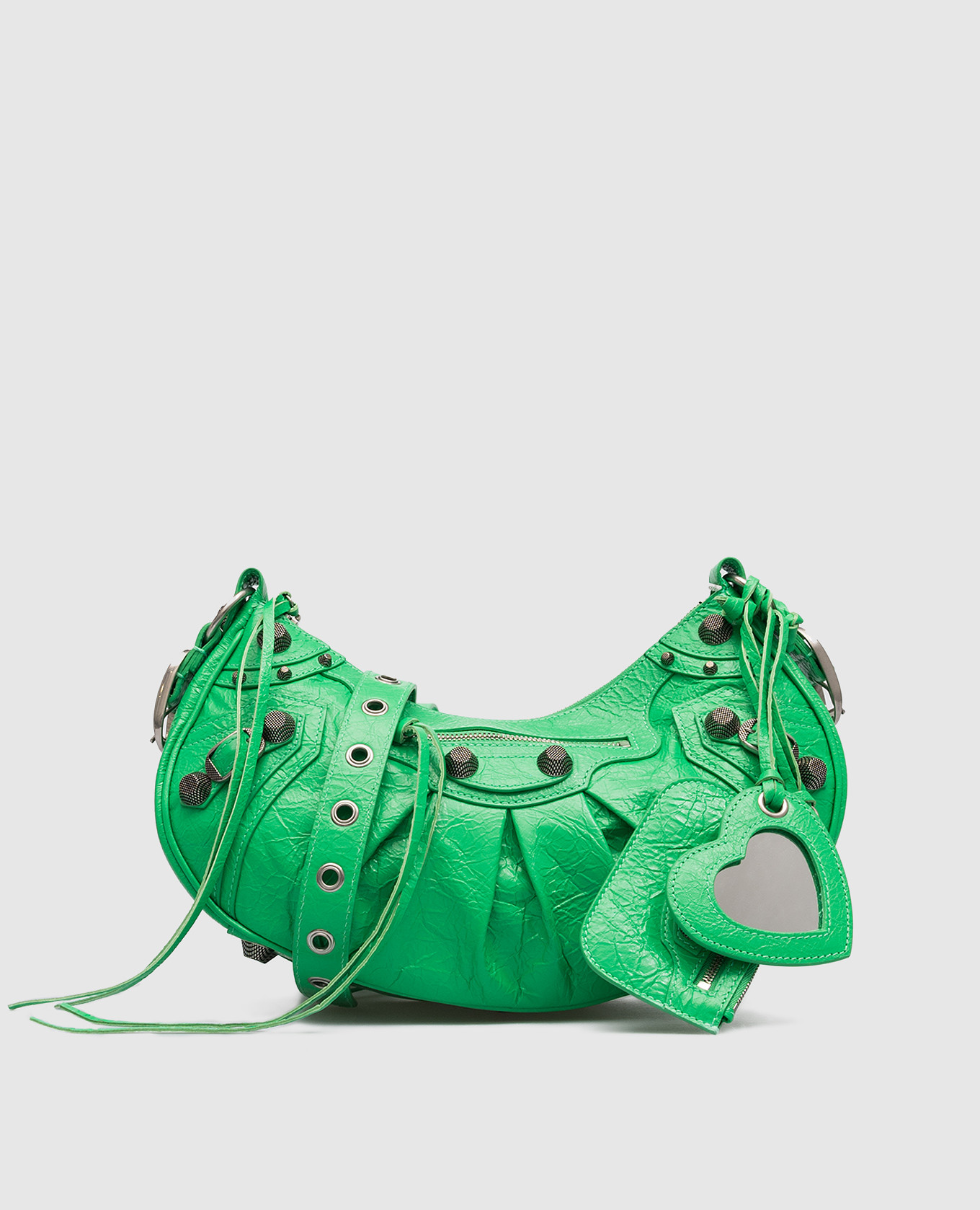Le Cagole green leather hobo bag