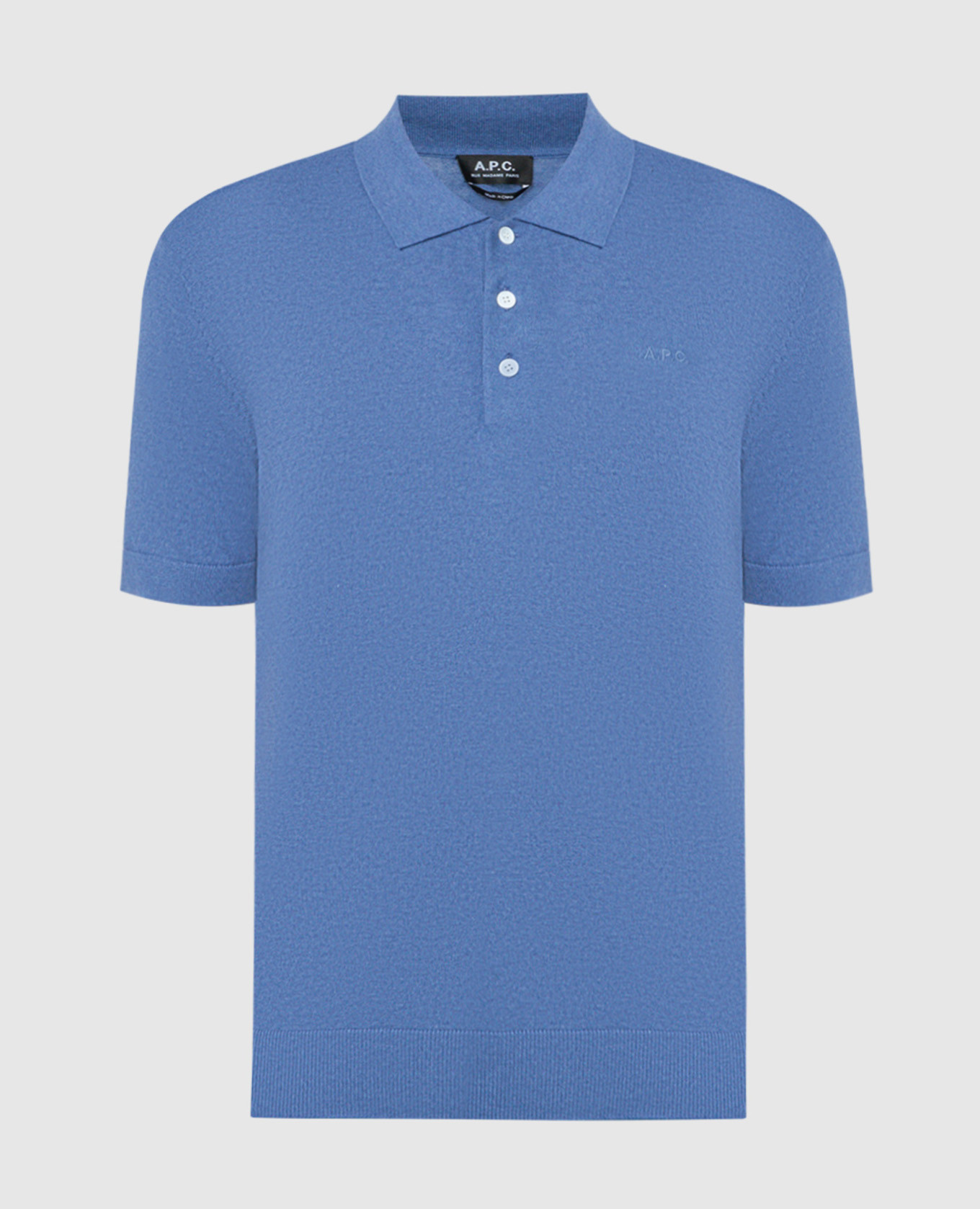 Blue Gregory cashmere polo with logo embroidery