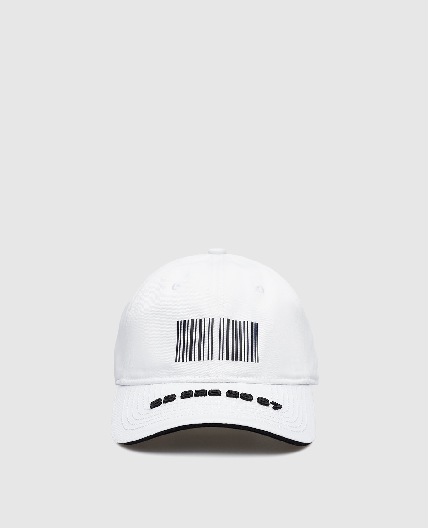 

Белая кепка с вышивкой и фактурным принтом Barcode, Белый, Кепки