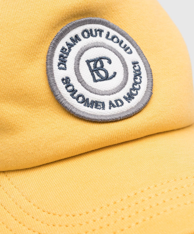 Brunello Cucinelli Children's yellow cap with logo patch BD874W320B image 3