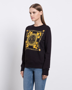 Versace Jeans Couture Чорний світшот з принтом логотипа 75HAIF07CF01F