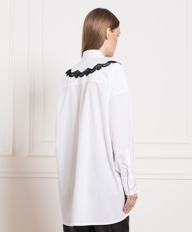Dolce&Gabbana White shirt with contrasting lace F5Q62TFU5T9 изображение 4