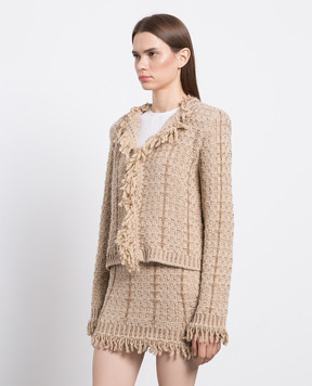 Twinset Бежевий кардиган з люрексом 232TP3630