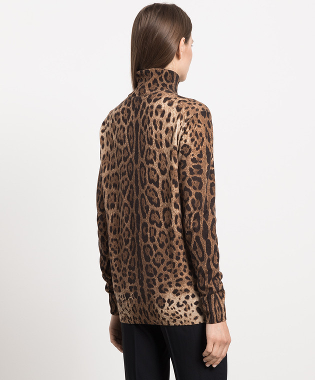Dolce&Gabbana Brown leopard print cashmere turtleneck FX548TJAHGB image 4