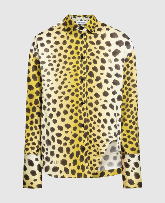 Yellow shirt Eliza in a leopard pattern