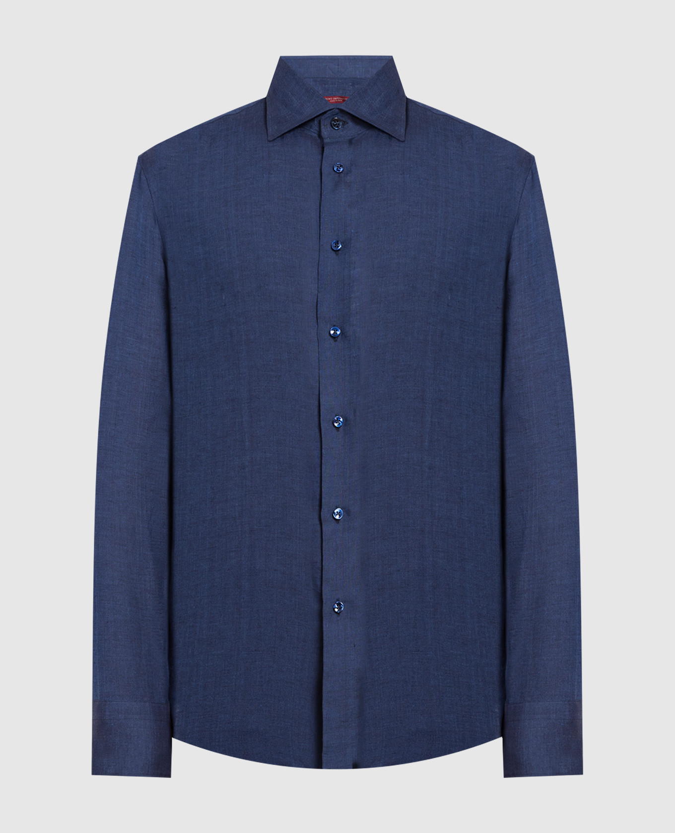 

Синяя рубашка из льна, Синий, Рубашки