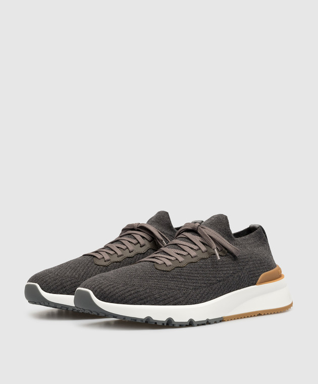 Brunello Cucinelli Сірі кросівки з вовни MZUWLBO253 зображення 2