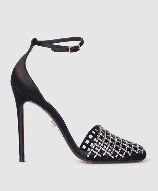 Alevi Milano MOLLY black silk sandals L22WC004U0222