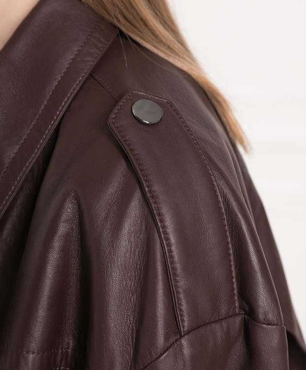 Simonetta Ravizza Brown leather jacket JA154L7 изображение 5