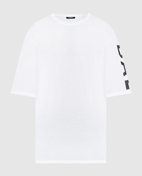 Balmain Белая футболка с принтом логотипа BH1EH015BB15