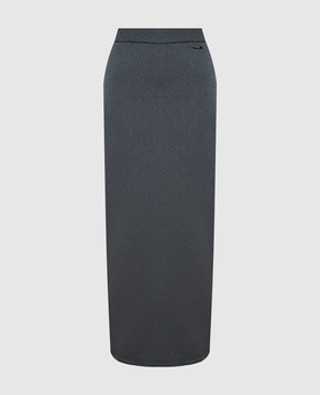 Kiton Серая юбка из кашемира с логотипом D56720200