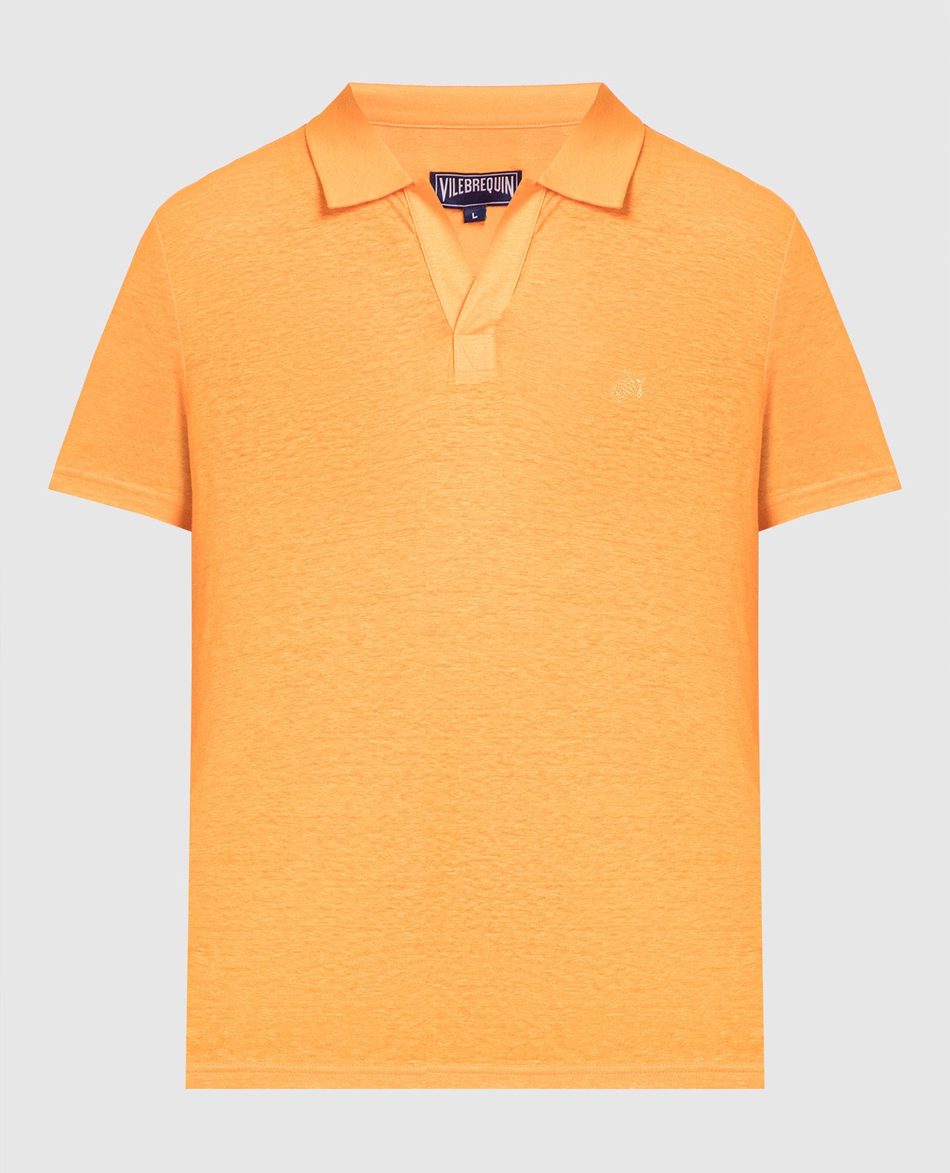 Pyramid linen polo shirt in orange
