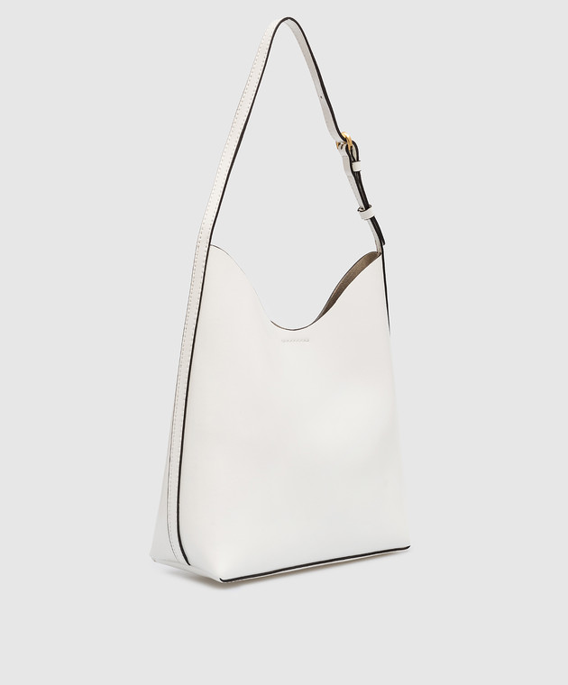 Gianni Chiarini - Livia logo embossed white leather hobo bag ...