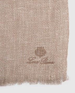 Loro Piana Бежевий шарф з логотипом FAN0206