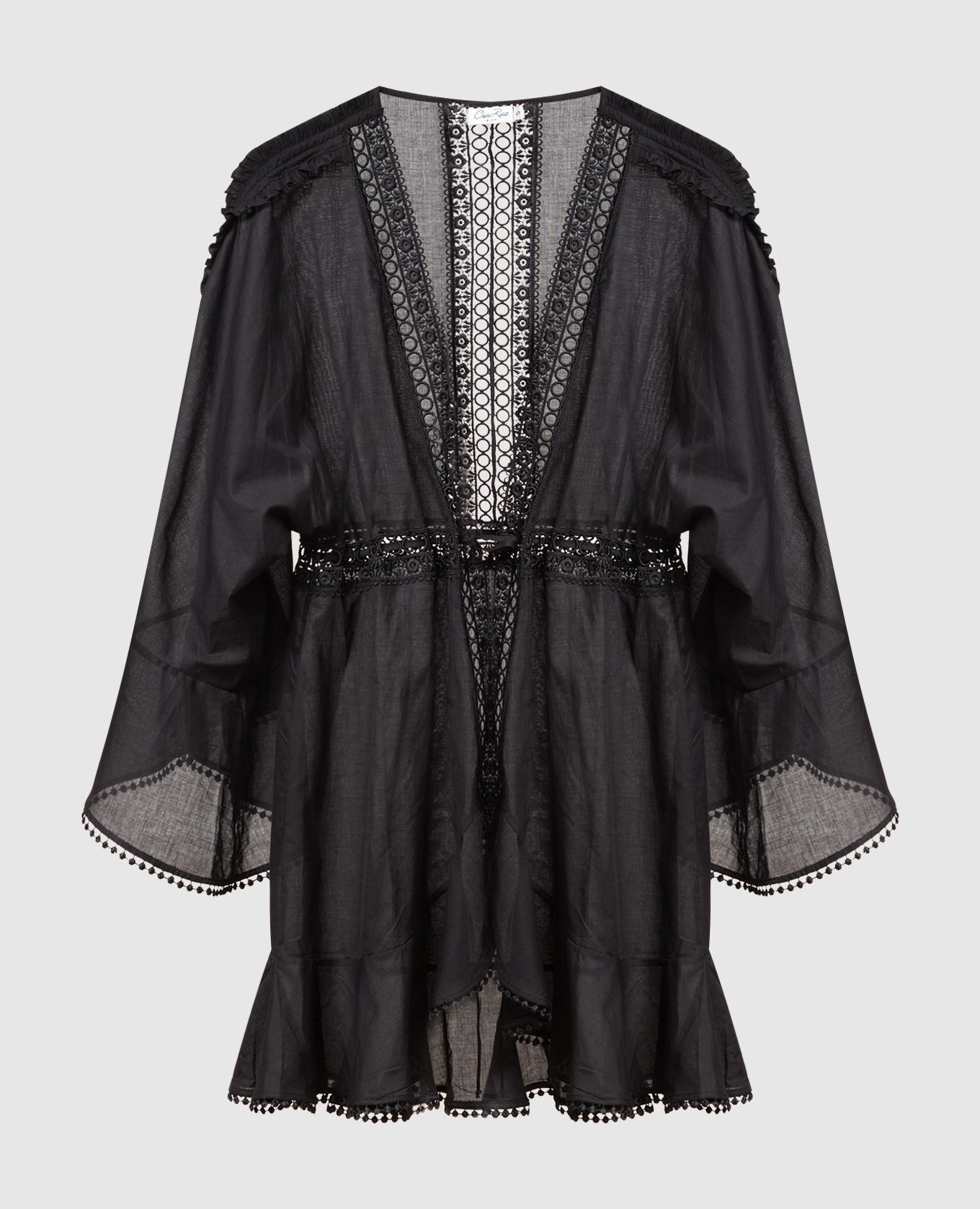 

Черная туника Antonella с кружевом, Черный, Пляжные туники