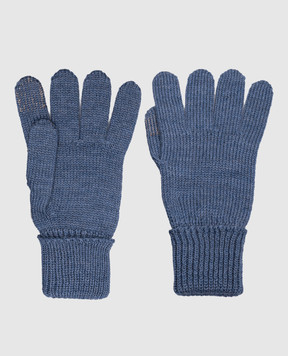 Il Trenino Дитячі сині рукавички з вовни з логотипом CL4056