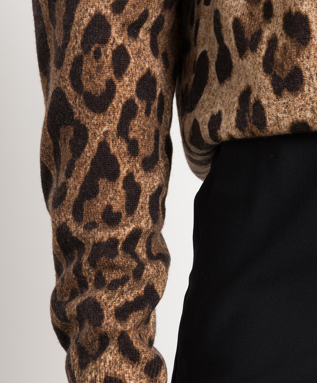 Dolce&Gabbana Brown leopard print cashmere turtleneck FX548TJAHGB image 5