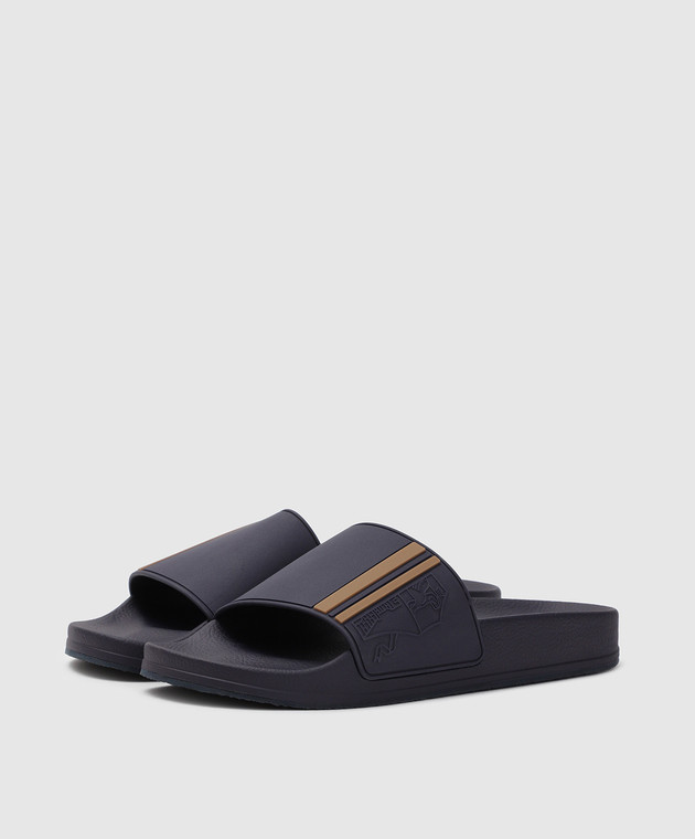 Brunello Cucinelli Темно-синие слайдеры MZUPOSR236 изображение 2